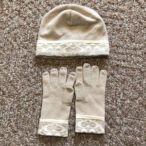 Coach winter hat and gloves
